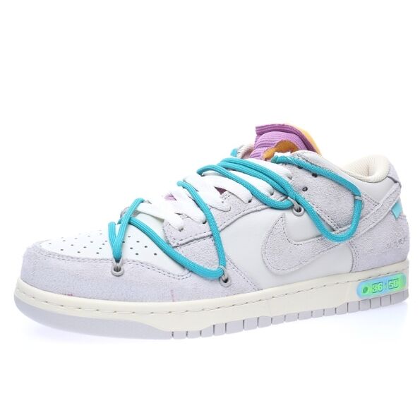 Off-White™ x Nike SB Dunk Low Lot The 36/50 Light grey rice white lake water blue purple