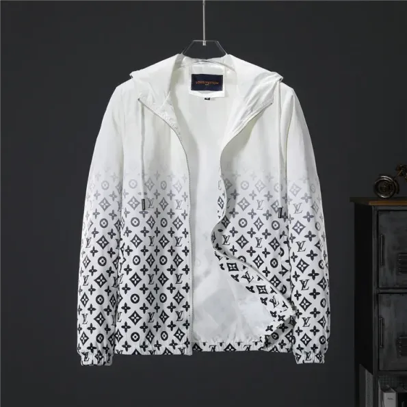 LV Jacket White Gray