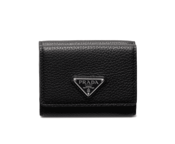 Prada enamel triangle-logo wallet