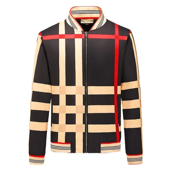 Burberry Jacket Black Beige Print